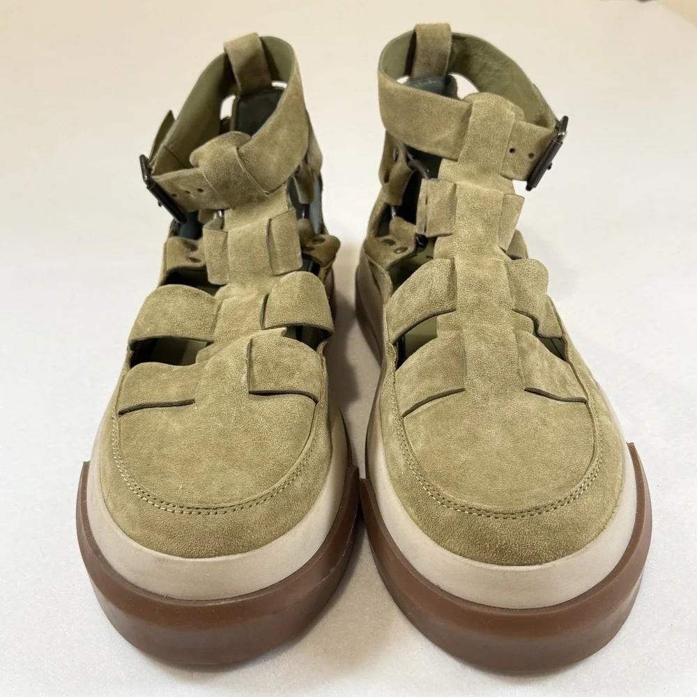 New Free People Bodhi Fisher Sneakers Olive Moss Size 11 Sandals Womens Buckle - Picture 5 of 11